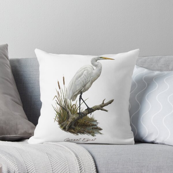 Item preview, Great Egret in Marsh Wetland Bird Illustration designed and sold by Takeda-art.