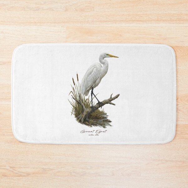 Item preview, Great Egret in Marsh Wetland Bird Illustration designed and sold by Takeda-art.