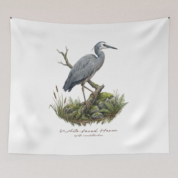 Item preview, White-faced Heron on Branch Bird Illustration designed and sold by Takeda-art.