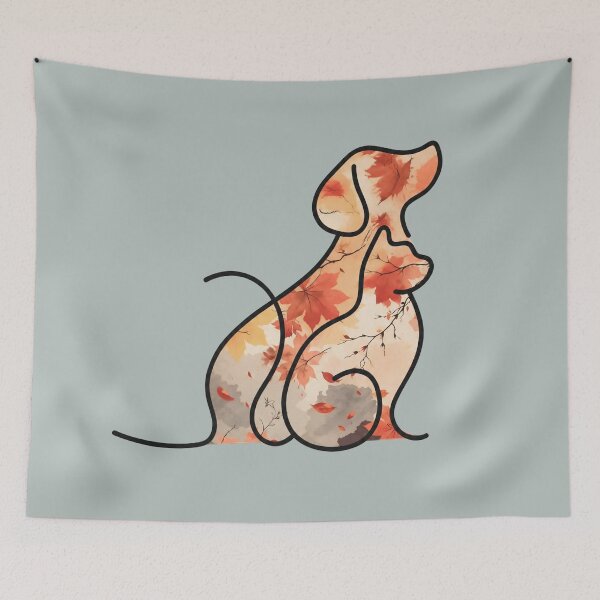 Item preview, Autumn leaves dog and cat designed and sold by 247DesignStudio.