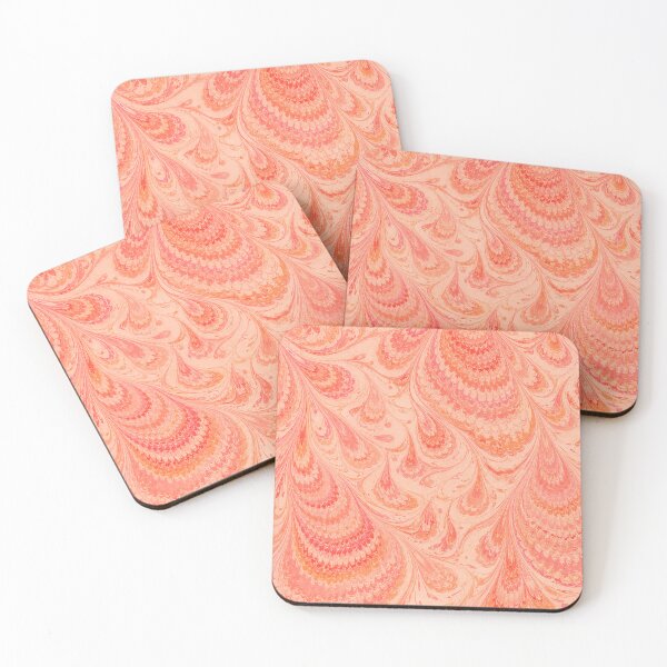 Item preview, Antique Endpaper Prints Peacock Feathers Scalloped Marbled Fans designed and sold by PinUpPizzazz.