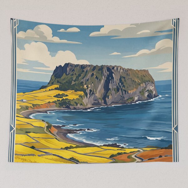Item preview, Jeju Island South Korea Vintage Travel – Hallasan Seongsan Sunrise Peak Haenyeo Divers designed and sold by Bomax121.