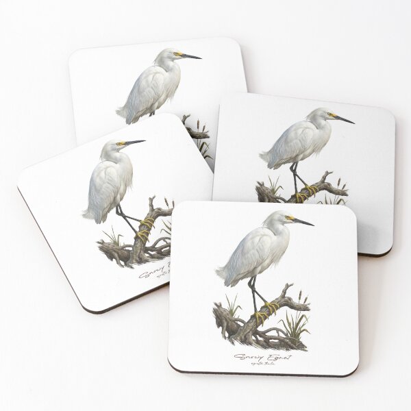 Item preview, Snowy Egret in Mangrove Swamp Bird Illustration designed and sold by Takeda-art.