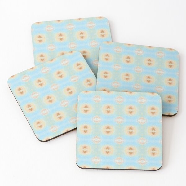 Item preview, Pastel Sky Blue Gold Watercolor Abstract Tile Pattern - Duvet Cover designed and sold by ArithraStudio.