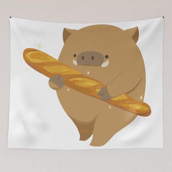 Item preview, Warm Whimsical Bakery Boar Graphic Art designed and sold by BlobIns-Pastel.