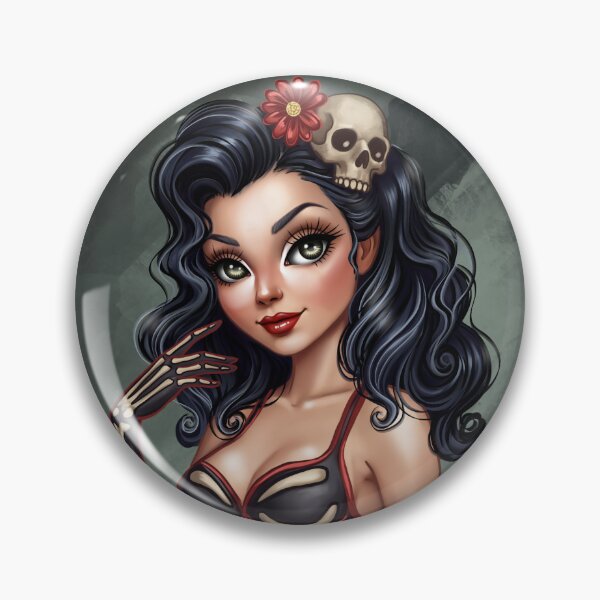 Item preview, Pin-Up Skull designed and sold by Carolina Seabra.
