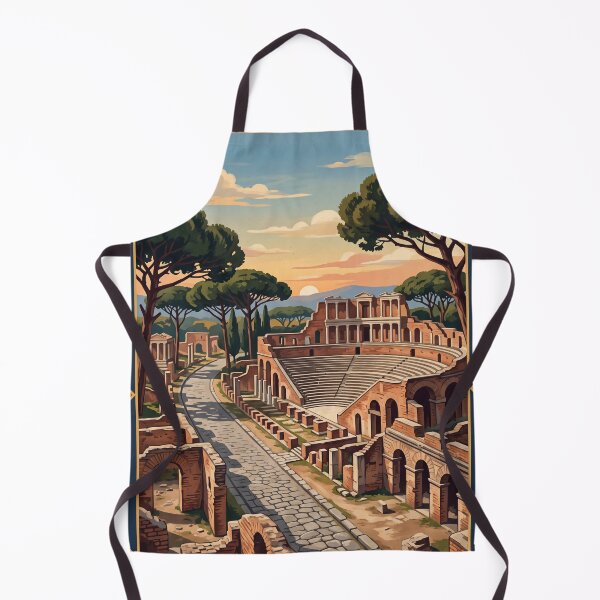Item preview, Ostia Antica Italy Vintage Travel – Roman Port Theatre Mosaics Umbrella Pines designed and sold by Bomax121.