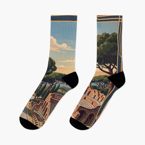Item preview, Ostia Antica Italy Vintage Travel – Roman Port Theatre Mosaics Umbrella Pines designed and sold by Bomax121.