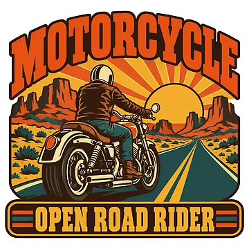 Artwork thumbnail, Motorcycle Gift - Open Road Rider by RedRubyBubble