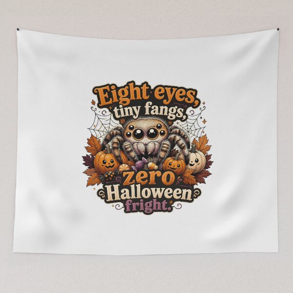 Item preview, Jumping Spider Halloween Shirt | Eight Eyes Tiny Fangs Zero Fright designed and sold by CuteDesignables.