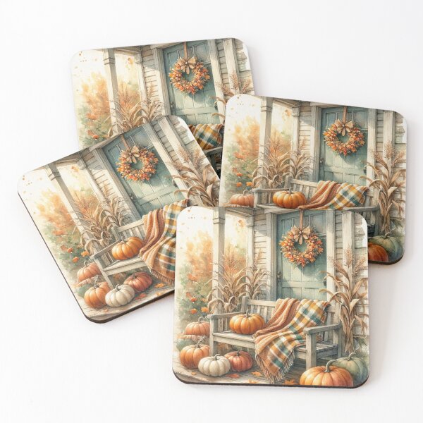 Item preview, Thanksgiving Edition - Cozy Autumn Farmhouse Porch Watercolor designed and sold by LavIsInTheAir.