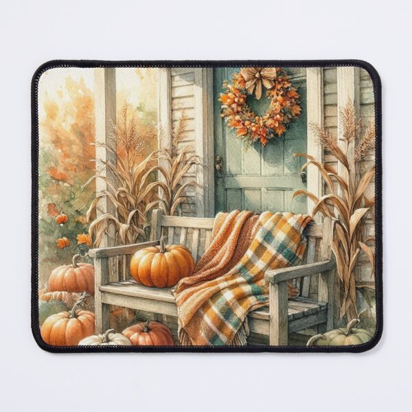 Item preview, Thanksgiving Edition - Cozy Autumn Farmhouse Porch Watercolor designed and sold by LavIsInTheAir.