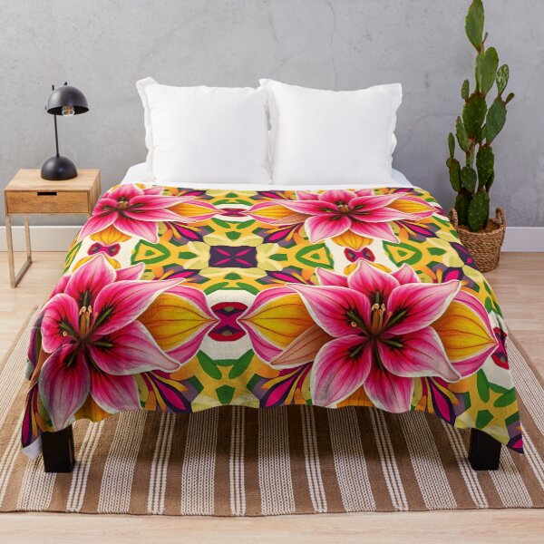 Item preview, Pink Lily Mandala – Vibrant Floral Geometric Botanical Pattern designed and sold by vinothmech53.
