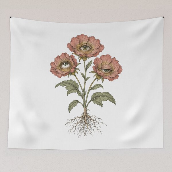 Item preview, Botanical Flowers With Human Eyes Print designed and sold by The Mellonaire.