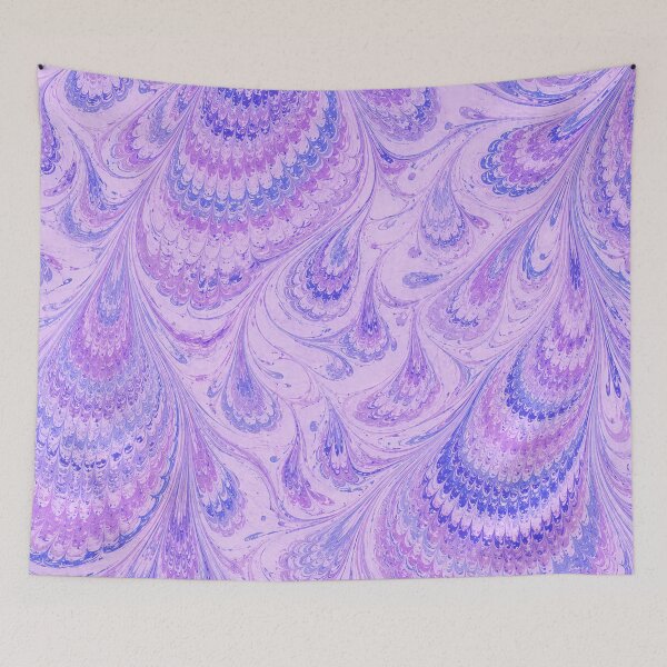 Item preview, Antique Endpaper Prints Peacock Feathers Scalloped Marbled Fans designed and sold by PinUpPizzazz.