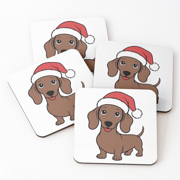 Item preview, Dachshund Wearing a Santa Hat designed and sold by theartfulaspie.