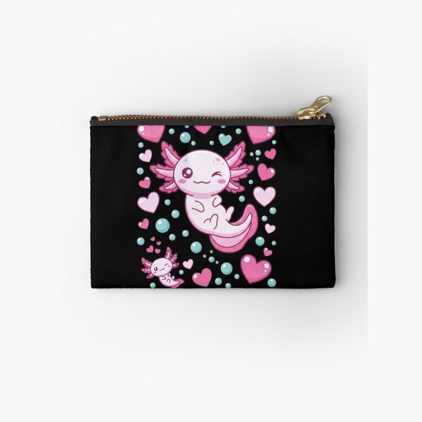 Item preview, Cute Pink Axolotl with Hearts and Bubbles Kawaii Design designed and sold by MiALopezArt.
