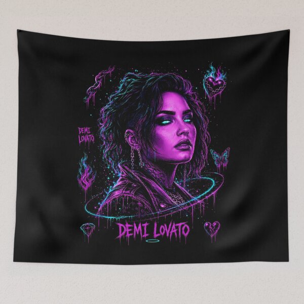 Item preview, Demi Lovato Purple Neon Portrait designed and sold by JMS-Artvintage.