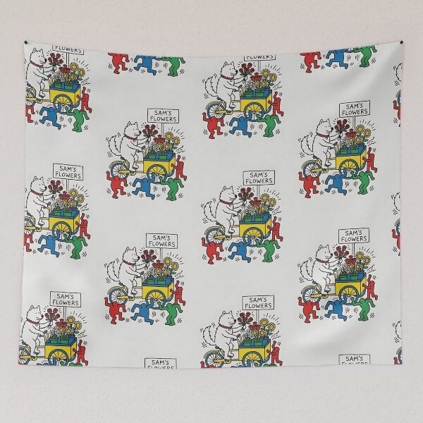 Item preview, Samoyed Flower Shop designed and sold by PictoVibe.
