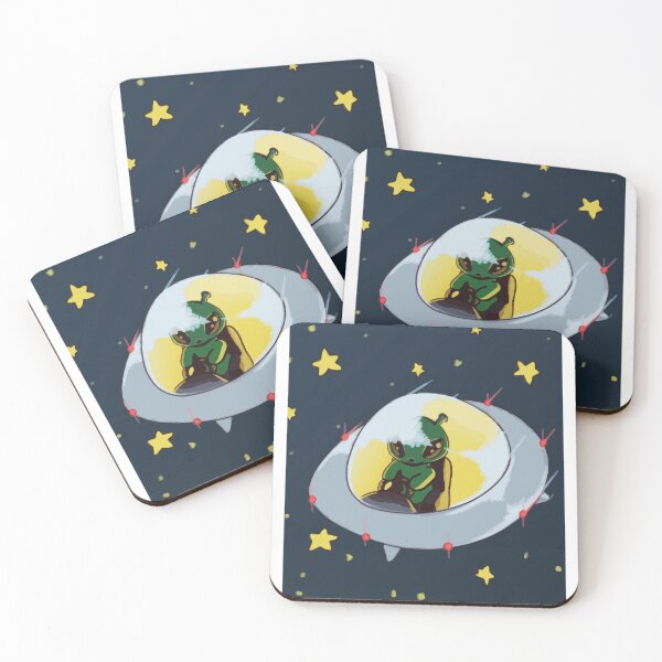 Item preview, Dark Celestial UFO Alien Graphic Art designed and sold by BlobIns-Pastel.