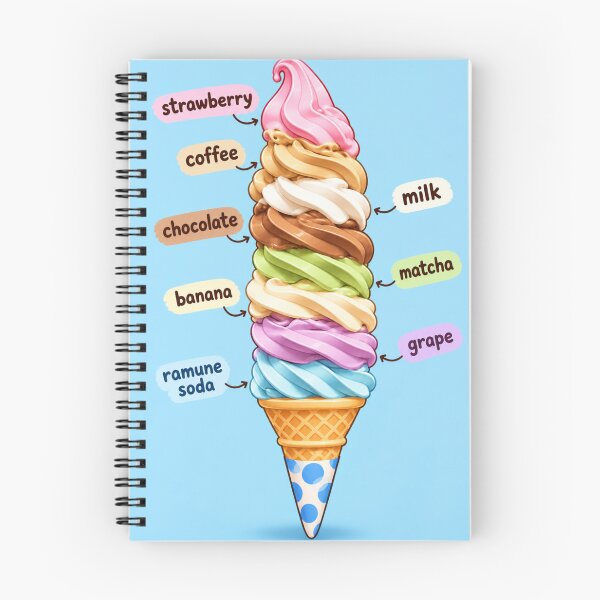 Item preview, Kawaii Rainbow Ice Cream Cone Cute Japanese Soft Serve Dessert Art designed and sold by KishShop.