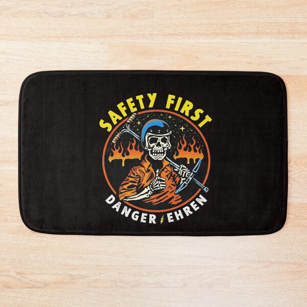 Item preview, Skeleton Safety First Danger Ehren Pickaxe Emblem designed and sold by mokopuniarts.