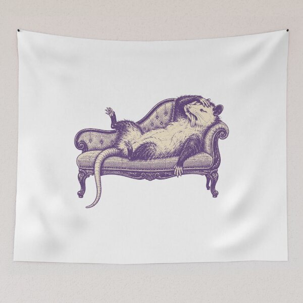Item preview, Opossum Fainting On Victorian Couch Print designed and sold by The Mellonaire.