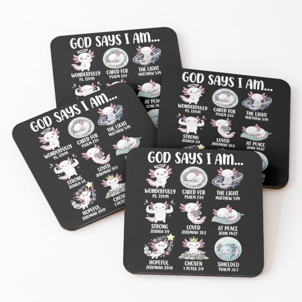 Item preview, God Says I Am Christian Axolotl Bible Verse Design designed and sold by MiALopezArt.