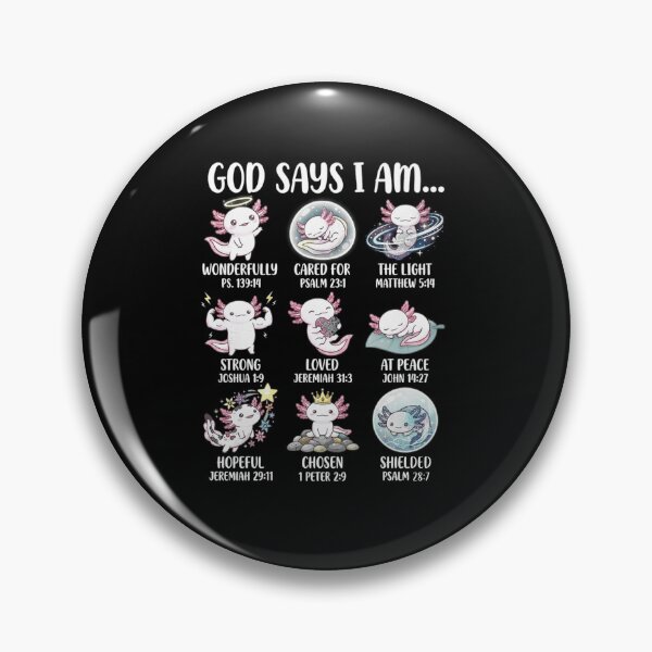 Item preview, God Says I Am Christian Axolotl Bible Verse Design designed and sold by MiALopezArt.