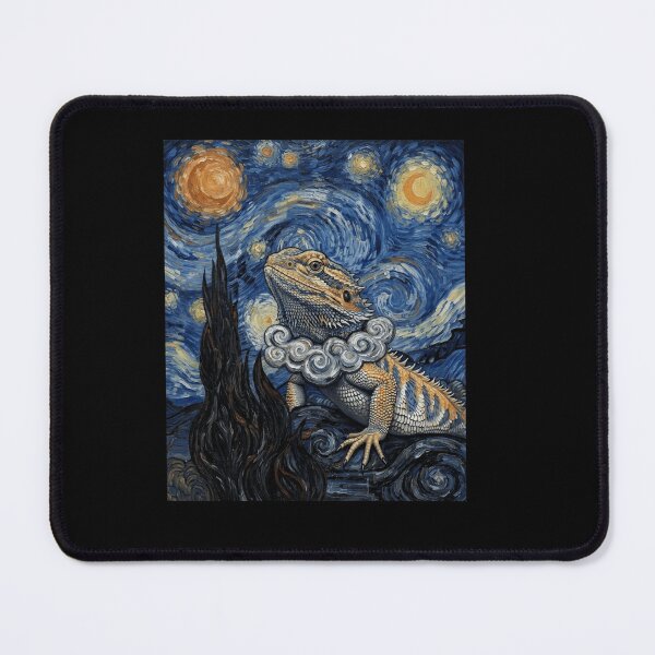 Item preview, Starry Night Bearded Dragon Post Impressionist Fine Art Style designed and sold by Ostericaimusa.