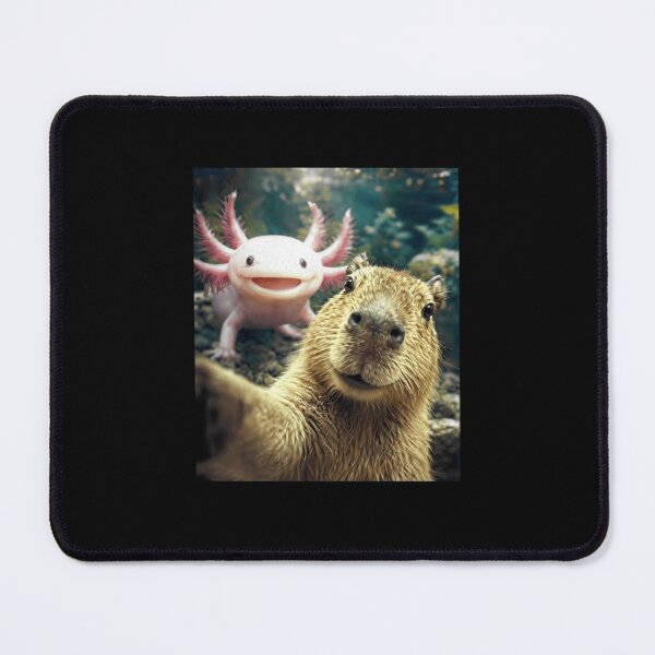 Item preview, Cute Capybara and Axolotl Underwater Animal Friends designed and sold by MiALopezArt.