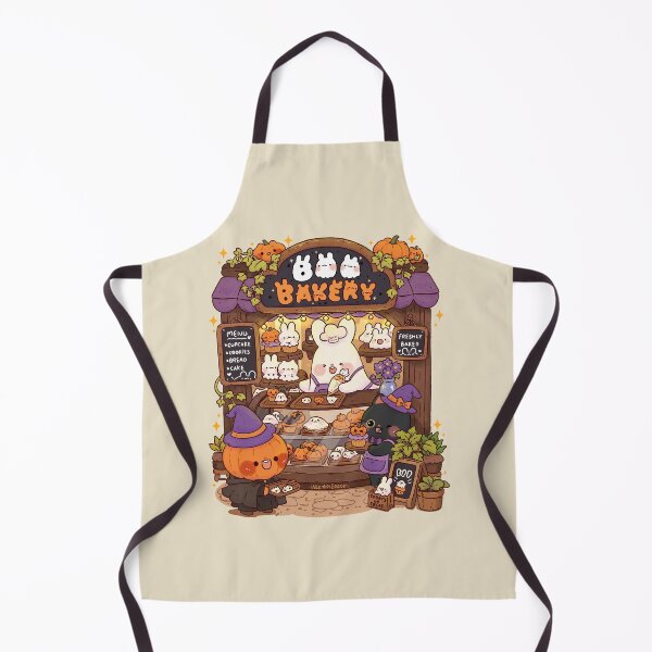 Item preview, Creepy Cute Ghost Bunny Halloween Bakery designed and sold by NasDoodleArt.