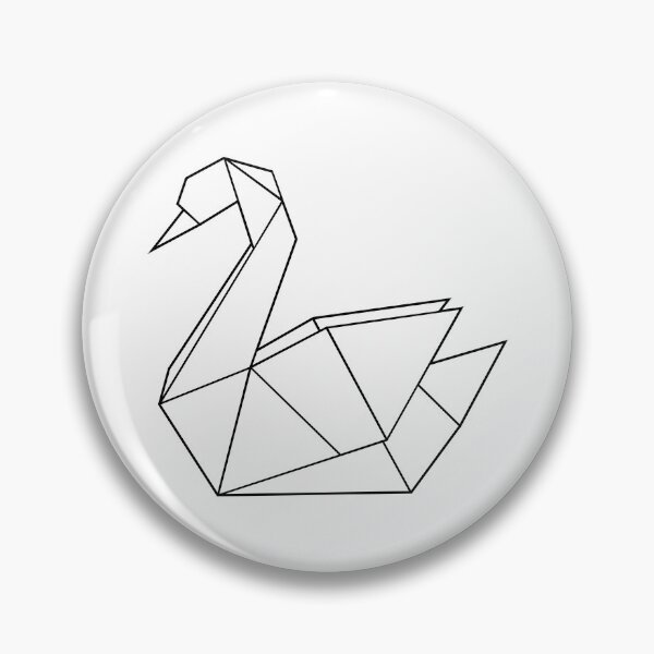 Item preview, Minimalist Geometric Origami Swan Line designed and sold by BlueBerry45.