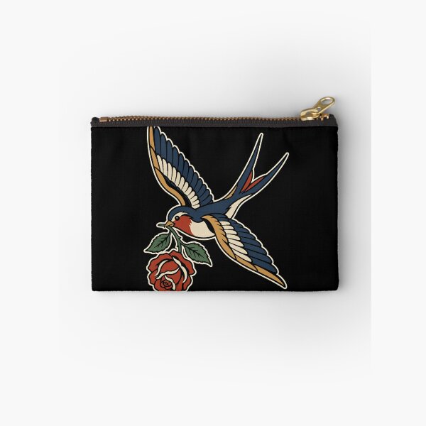 Item preview, Swallow Carrying Rose Traditional Tattoo designed and sold by The Mellonaire.