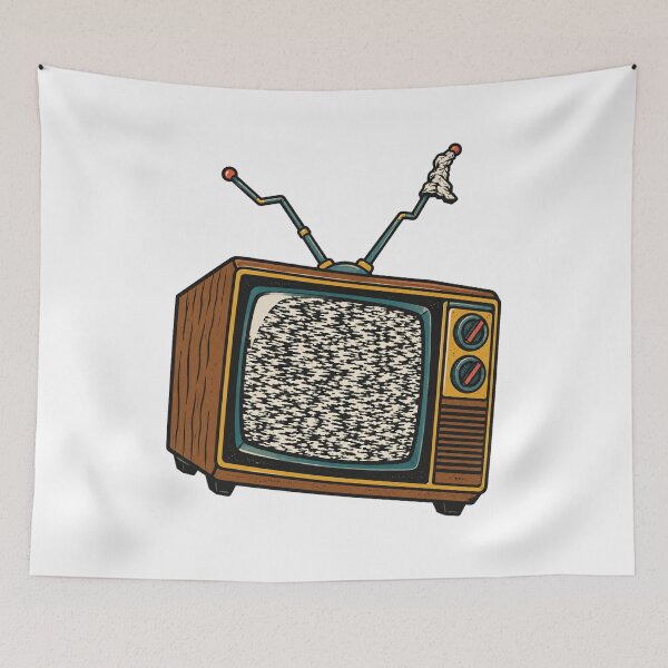 Item preview, Retro TV Static Foil Antenna Print designed and sold by The Mellonaire.