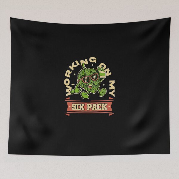 Item preview, Funny Cartoon Hop Plant Working On Six Pack designed and sold by AlessanDicki67.