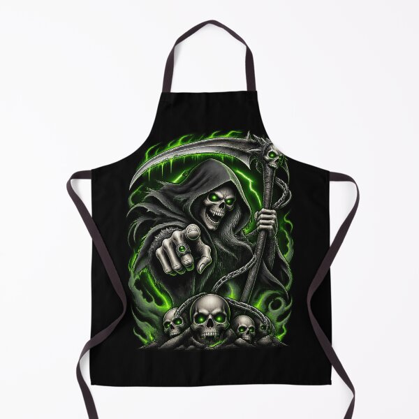 Item preview, Grims Reapers Pointing with Green Fire and Skulls designed and sold by Catocatrus.