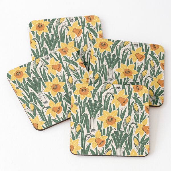 Item preview, Welsh Daffodil Linocut Seamless Pattern | St Davids Day Wales Spring Flower Print designed and sold by StickyGuys.