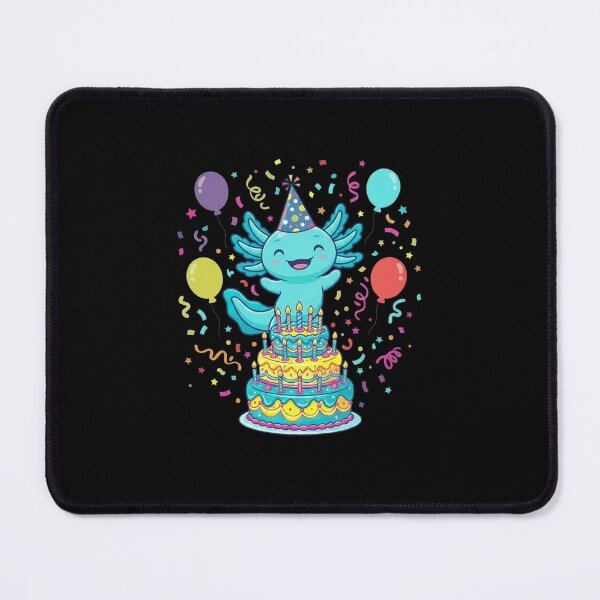 Item preview, Cute Axolotl Birthday Party with Cake and Balloons designed and sold by MiALopezArt.