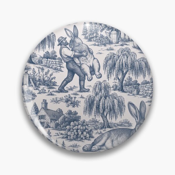 Item preview, Flemish Giant Rabbit Toile Seamless Pattern | Huge Bunny Toile de Jouy Pastoral designed and sold by StickyGuys.