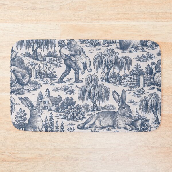 Item preview, Flemish Giant Rabbit Toile Seamless Pattern | Huge Bunny Toile de Jouy Pastoral designed and sold by StickyGuys.