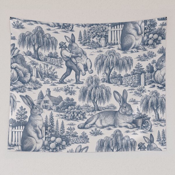 Item preview, Flemish Giant Rabbit Toile Seamless Pattern | Huge Bunny Toile de Jouy Pastoral designed and sold by StickyGuys.