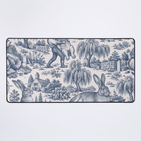 Item preview, Flemish Giant Rabbit Toile Seamless Pattern | Huge Bunny Toile de Jouy Pastoral designed and sold by StickyGuys.