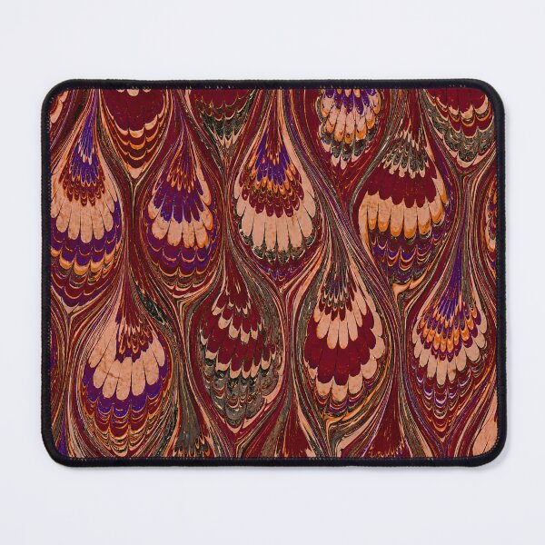 Item preview, Antique Endpaper Prints Peacock Feathers Scalloped Marbled Fans designed and sold by PinUpPizzazz.