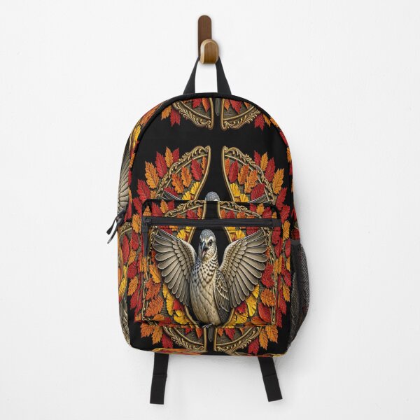 Item preview, Autumn Bird Ascent - Vintage Golden Leaf Mandala Art designed and sold by Breezes-of-Ida.