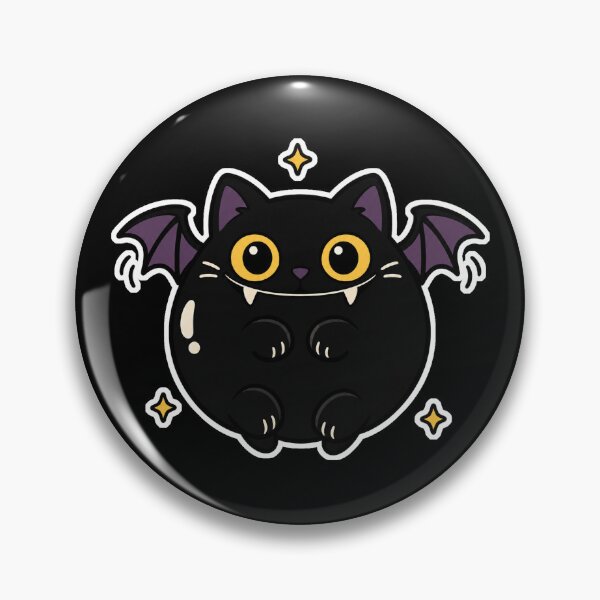 Item preview, Round Black Cat With Bat Wings Sticker designed and sold by The Mellonaire.