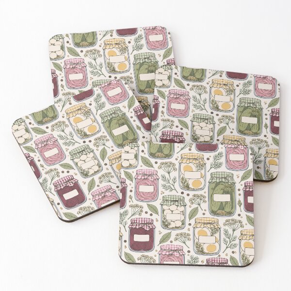Item preview, Pickled Onion Pantry Jars Seamless Pattern | Vintage Pickled Eggs and Pickles Kitchen designed and sold by StickyGuys.
