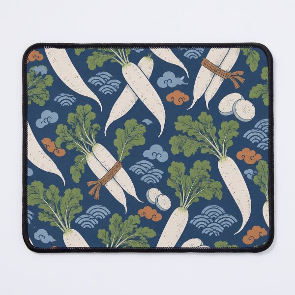 Item preview, Daikon Radish Japanese Woodblock Seamless Pattern | Ukiyo e Vegetable Print designed and sold by StickyGuys.
