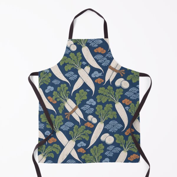 Item preview, Daikon Radish Japanese Woodblock Seamless Pattern | Ukiyo e Vegetable Print designed and sold by StickyGuys.