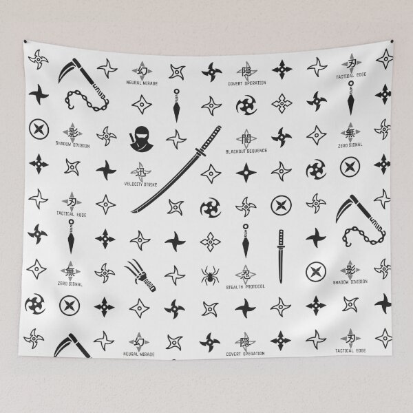 Item preview, Tactical Ninja Arsenal Shuriken Katana Kanji Art  designed and sold by リクイペル.